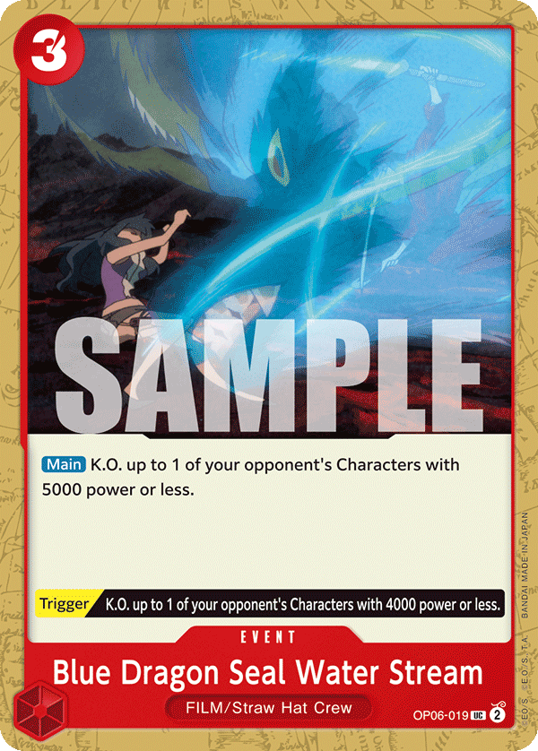 Blue Dragon Seal Water Stream OP06-019