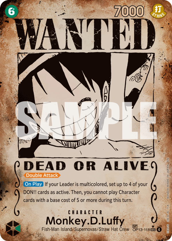 Monkey.D.Luffy (118) (Wanted Poster) OP13-118
