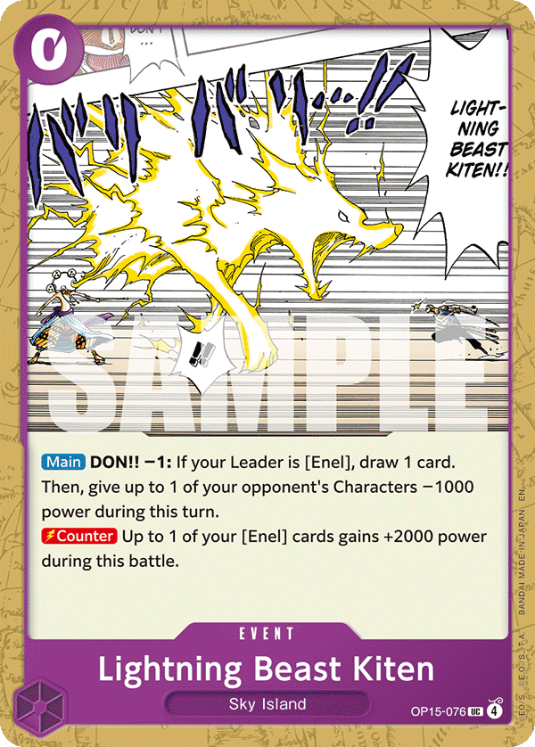Lightning Beast Kiten (Dash Pack) OP15-076