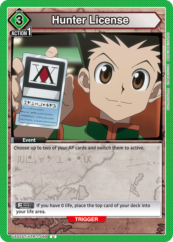 Hunter License UE02ST/HTR-1-099