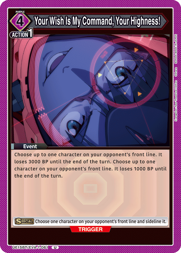 Your Wish Is My Command, Your Highness! UE15BT/EVA-1-061