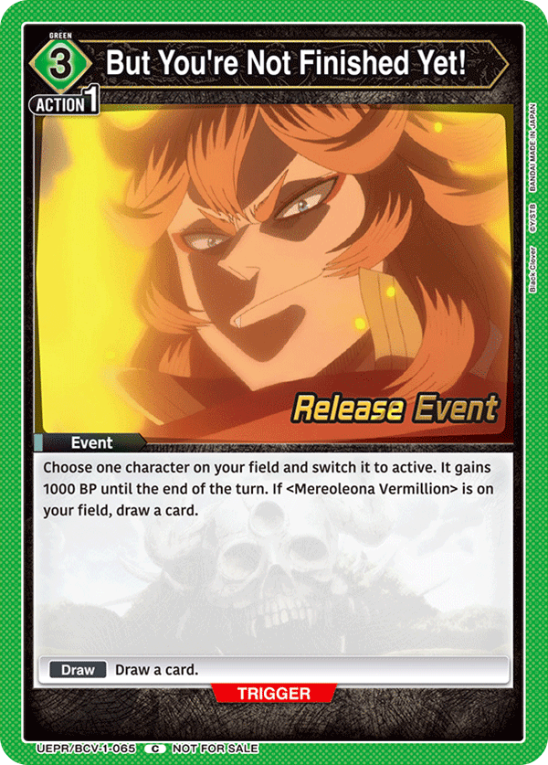 But You're Not Finished Yet! UEPR/BCV-1-065
