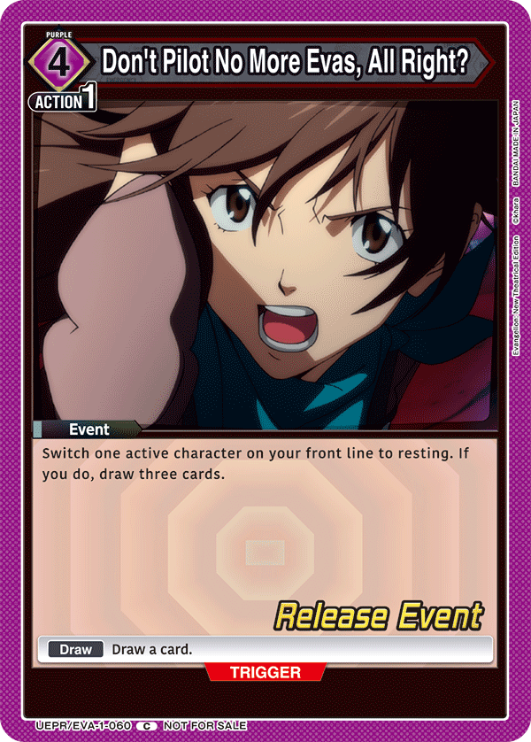 Don't Pilot No More Evas, All Right? UEPR/EVA-1-060