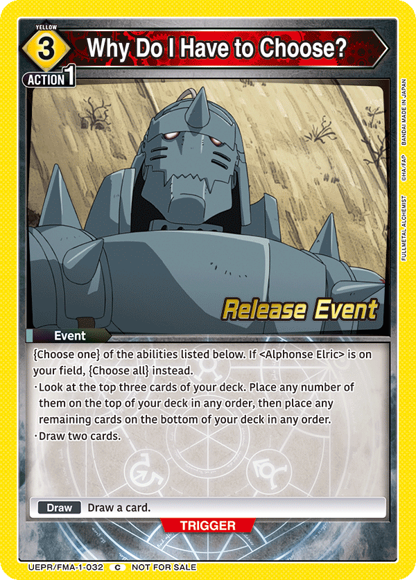 Why Do I Have to Choose? UEPR/FMA-1-032