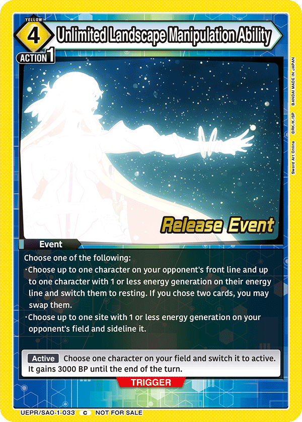 Unlimited Landscape Manipulation Ability UEPR/SAO-1-033
