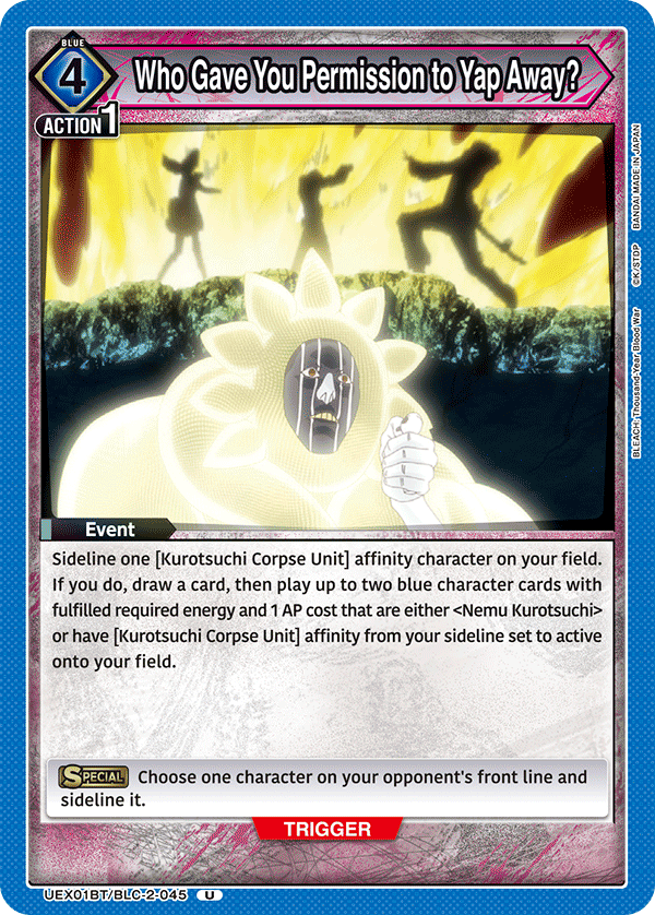 Who Gave You Permission to Yap Away? UEX01BT/BLC-2-045