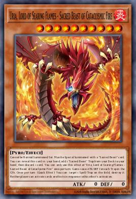 Uria, Lord of Searing Flames - Sacred Beast of Cataclysmic Fire CORI-EN005